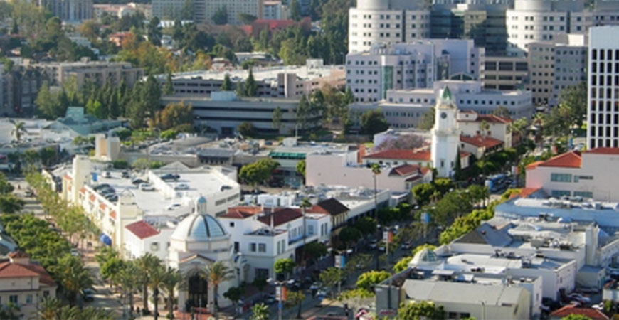 westwood village buildings aerial picture